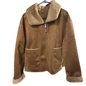 Tommy Hilfiger Tan Teddy Jacket with Plush Lining